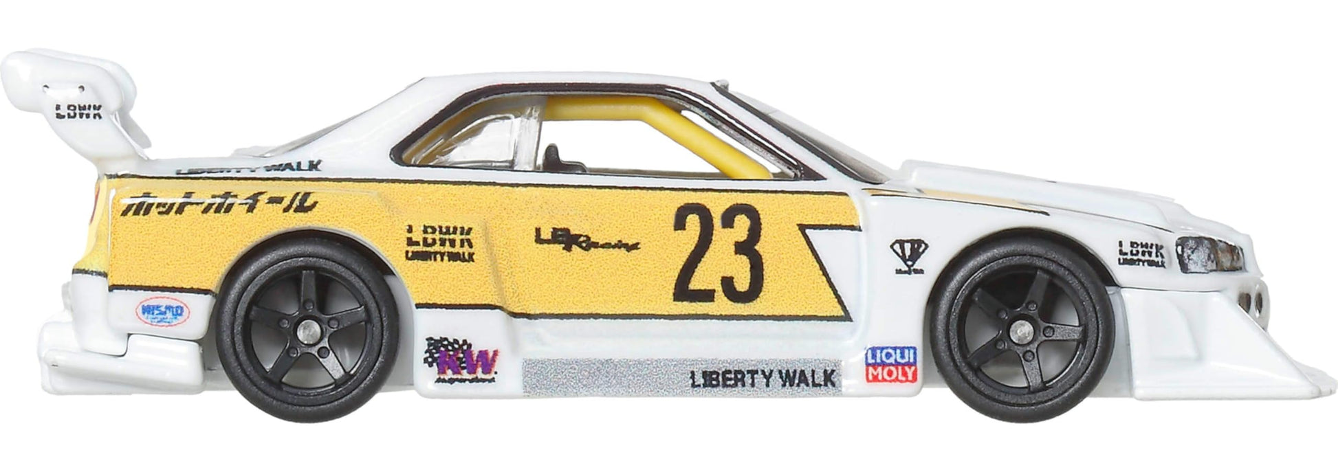 Hot Wheels Premium Car Culture Collectible Toy Car, 1:64 Scale Die-Cast LB-ER34 Super Silhouette Nissan Skyline, Silhouettes Vehicle with Real Riders