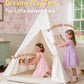 Little Dove Teepee Tent for Kids with Star Lights, Mat & Campfire Toy, Premium Cotton Canvas Kids Play Tent with Wooden Poles, Foldable Indoor Outdoor