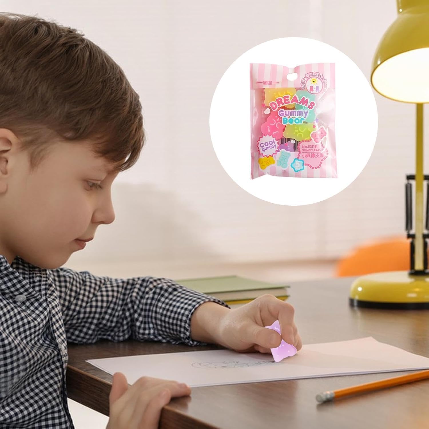 10Pcs Cute Erasers for Kids - Colorful Gummy Bear Cabochons | Erasers Animals | Interactive Eraser Pets| Cartoon Bear Pencil Erasers | Stationery