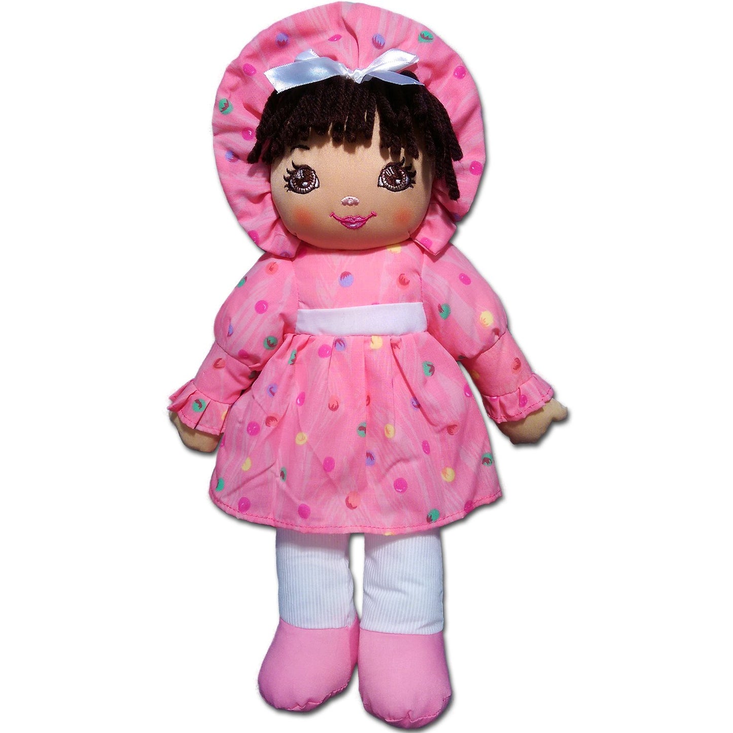 Anico 15" Sweetie Mine Rag Doll - Hispanic in Pink Dress | Sweeties Collection Kids’ Doll for Girls