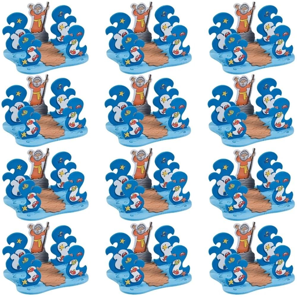 Fun Express 3D Floating Parting of the Red Sea Craft Kit - 6 3/4' x 3 3/4' | Foam - Multicolor | Pack of 12