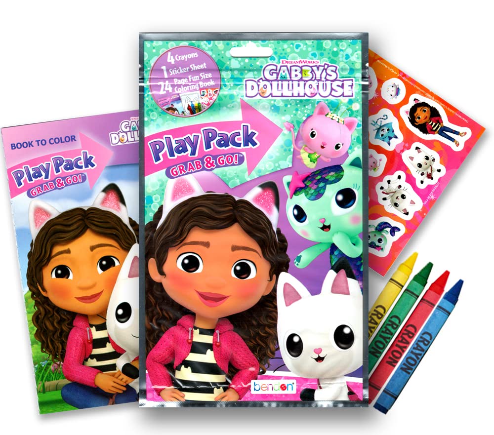 Gabby's Dollhouse Coloring Acitivty Book Set for Kids, Girls - Bundle with PlayPack, Kids Coloring Book and More