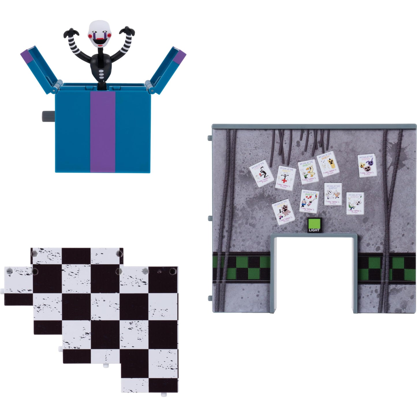 Jazwares Five Nights at Freddy’s Puppet Office Set - 5-Inch Articulated Figure with Jumpscare Feature, Glow-in-The-Dark Eyes, and Optical Diorama