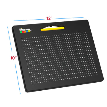 PicassoTiles 4-in-1 Magnetic Drawing Board for Kids 3+, 12x10 Inch Tablet Pad, Numbers, ABC Upper & Lower Case, Freestyle STEM Learning Toy, Travel