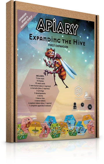 Stonemaier Games: Apiary: Expanding The Hive Expansion | New Unique Frames, Additional Tiles, and More! | Add to Apiary - A Strategy Board Game About