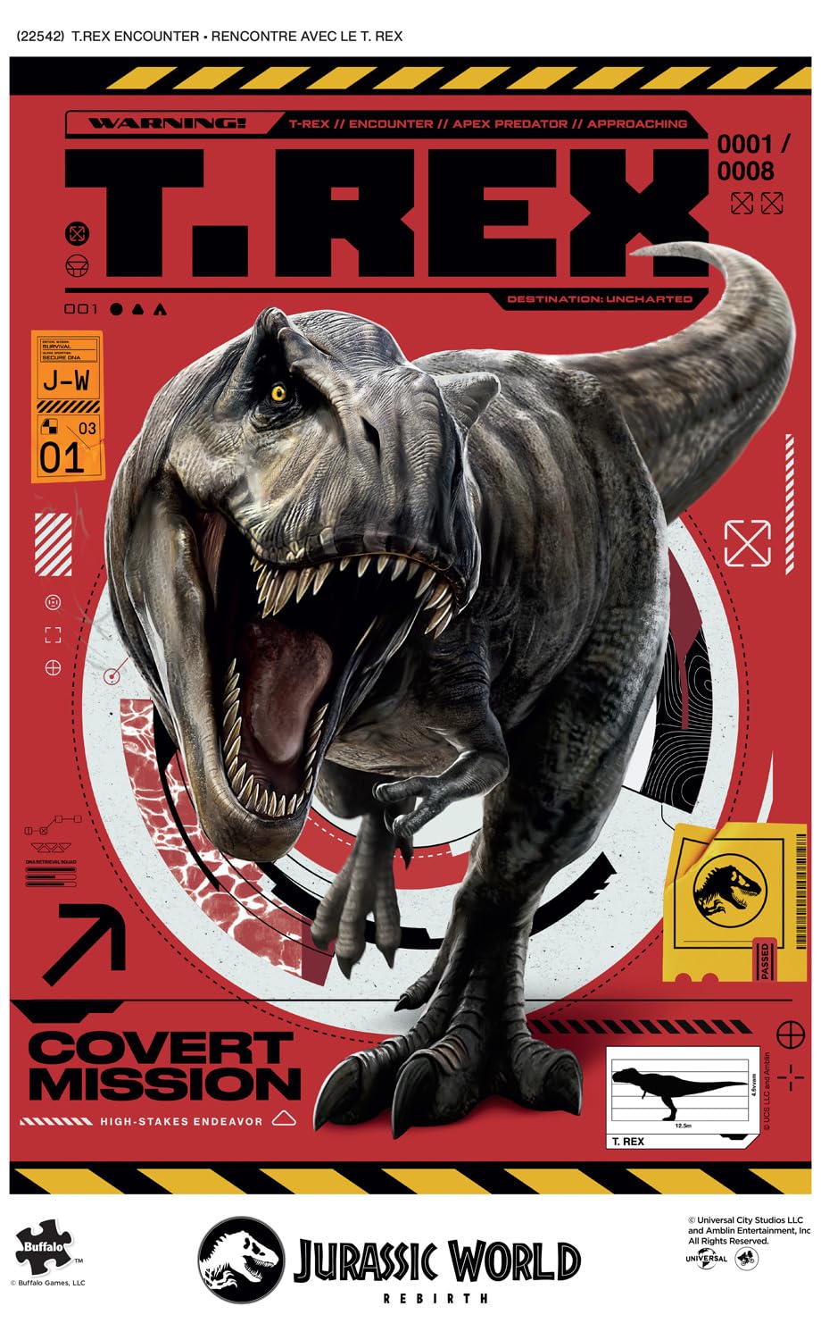 Buffalo Games -300 Piece Jurassic World T. Rex Encounter Jigsaw Puzzle Colorful Puzzle for Adults - Precision-Cut Pieces, Beautiful Artwork, and Hours