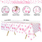 Hegbolke 4pcs 51.2x86.6in Puppy Dog Pet Paw Print Disposable Plastic Tablecloth - Cat & Dog Paw Party Supplies
