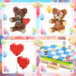 aphpaio Valentine’s Brown Bear Building Toy Sets for Lover, Art Love Collectible Home Wedding Decor, Cute Bears with Heart, Valentines Gift