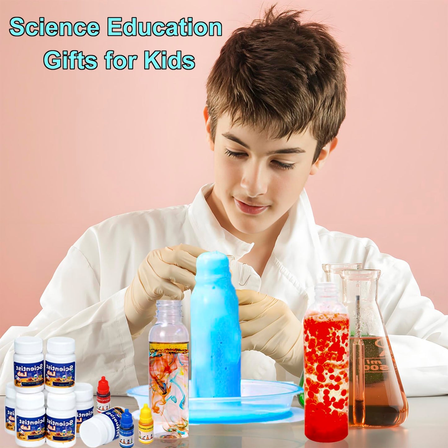 EXBEPE Science Kits for Kids 72+ Science Lab Experiments Erupting Volcano,Rainbow Rain,Artificial Snow Magic Chemistry Toy DIY Science Educational