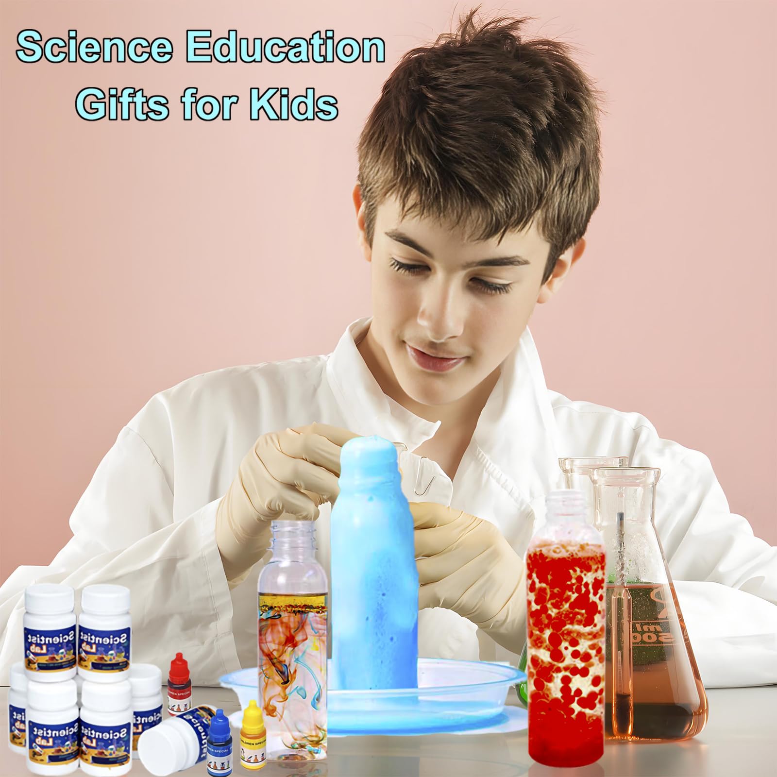 EXBEPE Science Kits for Kids 72+ Science Lab Experiments Erupting Volcano,Rainbow Rain,Artificial Snow Magic Chemistry Toy DIY Science Educational