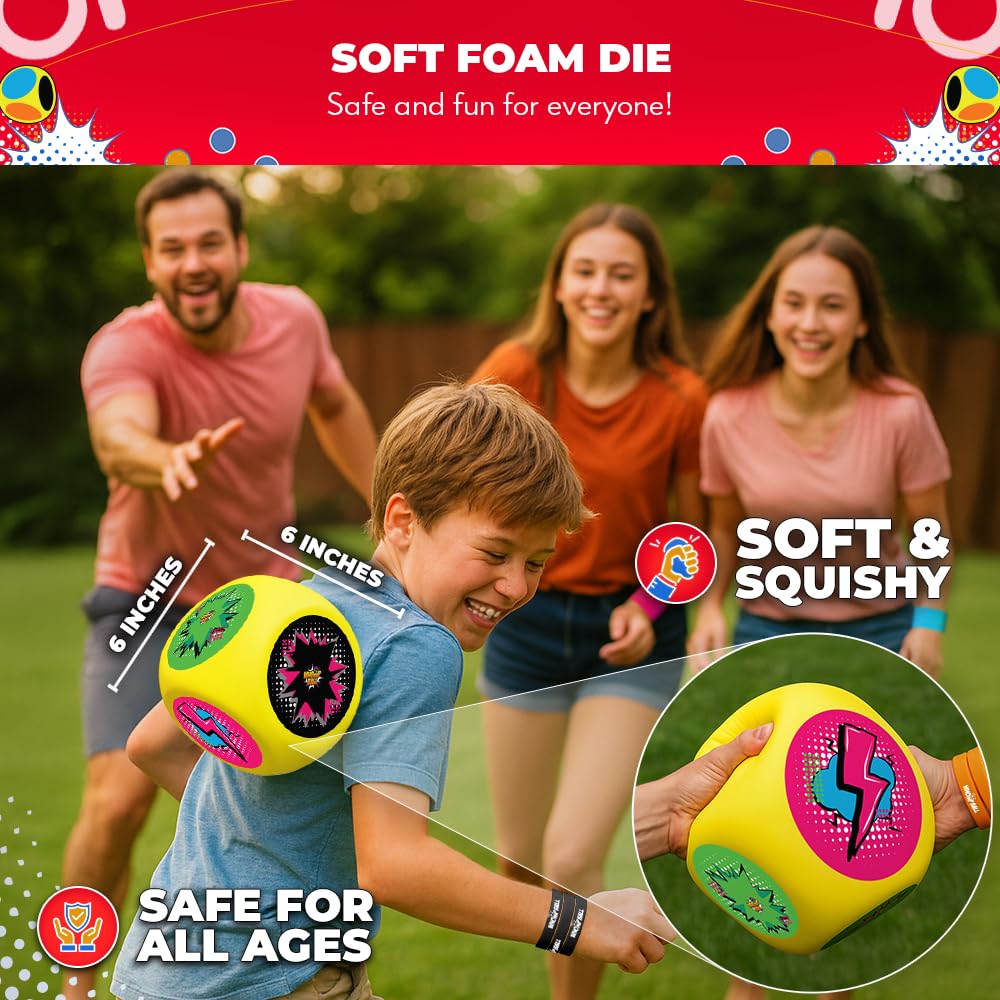 SWOOC Games® - Whomp Ball - Ultimate Backyard Dodgeball - Soft Foam Dice - Yard Games, PE Equipment & Team Building - Outdoor Playground Equipment