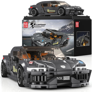 Mould King 27052 Speed Champion Classic Cars MOC Building Sets & Display Case, Creative Racing Car for Boys Age 14+, Cool Vehicles Model Toys Birthday