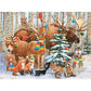 Bits and Pieces - 300 Piece Jigsaw Puzzle for Adults 18" x 24" - Magical Forest Holiday - 300 pc Animals Christmas Celebration Jigsaw by Artist