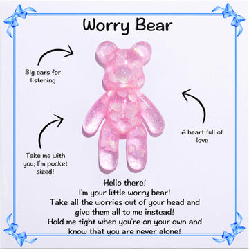 AKLOPE Pocket Bear Hug, Anxiety Relief Gift- Emotional Support Card, Stress Relief for Autism, Mental Health Positivity,Comforting Gift for Son