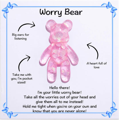 AKLOPE Pocket Bear Hug, Anxiety Relief Gift- Emotional Support Card, Stress Relief for Autism, Mental Health Positivity,Comforting Gift for Son