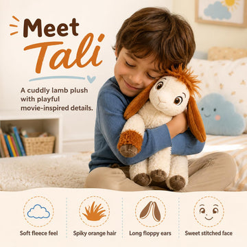 ANGEL STUDIOS | David Tali Plushie | Lamb Plush Toy | Cute Soft Stuffed Animal | Spiked Hair Detail | Self Standing 14 Inches