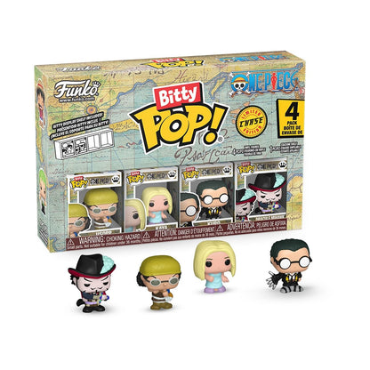 Funko Bitty Pop! One Piece - Usopp, Kaya, Kuro, and A Surprise Mystery Mini Figure - 0.9 Inch (2.2 Cm) Collectable - Stackable Display Shelf Included