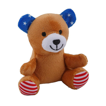 Fun Express 4 1/4" x 4 1/2" Patriotic Stars & Stripes Stuffed Bears - 12 Pieces
