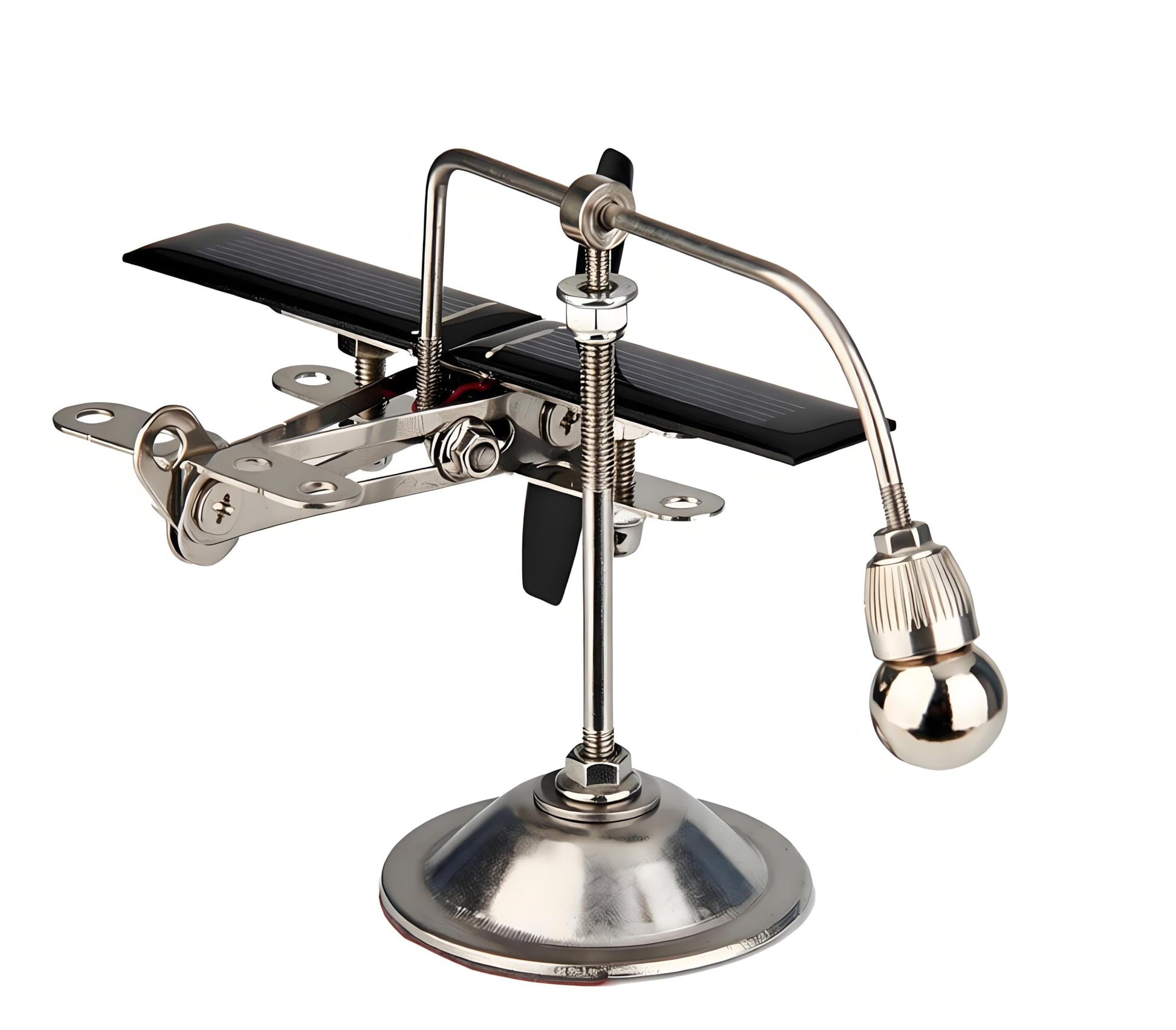 Sunnytech Solar Plane Aircraft Balancing Toy Black Propeller Kinetic Art Balance Toy Balancing Decompressive Science Home Office Toy for Desk Physics