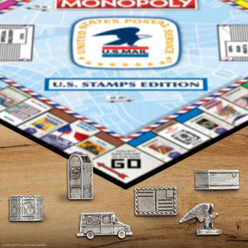 Monopoly: U.S. Stamps Edition | Buy, Sell, Trade Iconic & Collectible USPS Stamps | Classic Monopoly Game | Officially-Licensed United States Postal