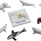 Montessori Arctic Polar Animal Match - Miniature Arctic Animal Toy Figurines with Matching Cards - 2 Part Cards. Montessori Learning Toy, Language