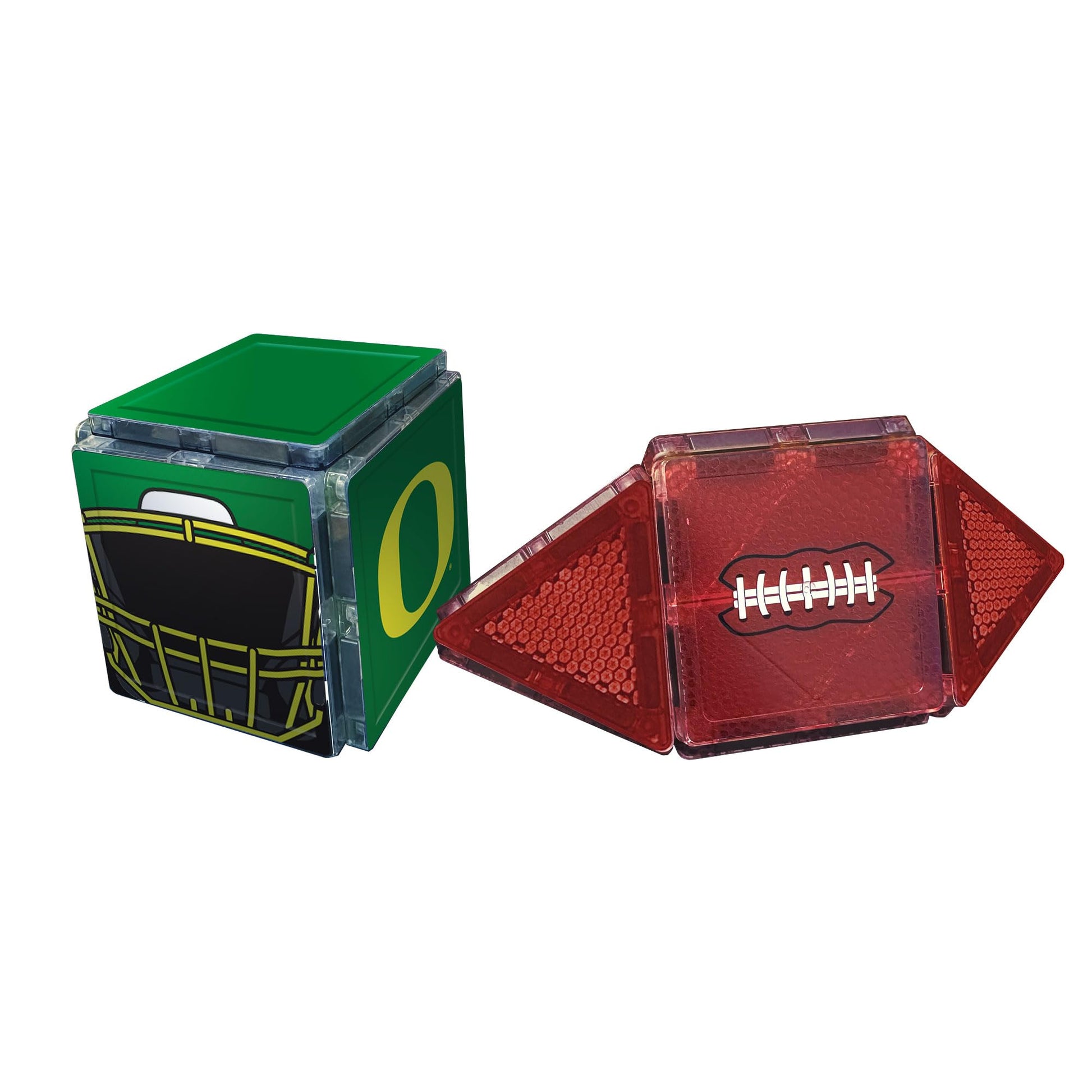 CreateOn NCAA Fan-Tiles Magnetic Match-Up Tiles for Oregon Ducks Fans, 17-Piece Building for Kids & Adults, Officially Licensed NCAA Team Collectibles