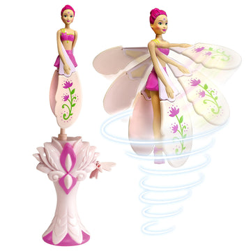 Sky Dancers Flying Doll - Fuchsia Fantasy | Original 90s Throwback Toy that Really Flies | Pull-String Powered, No Batteries Needed | Magical Gift for