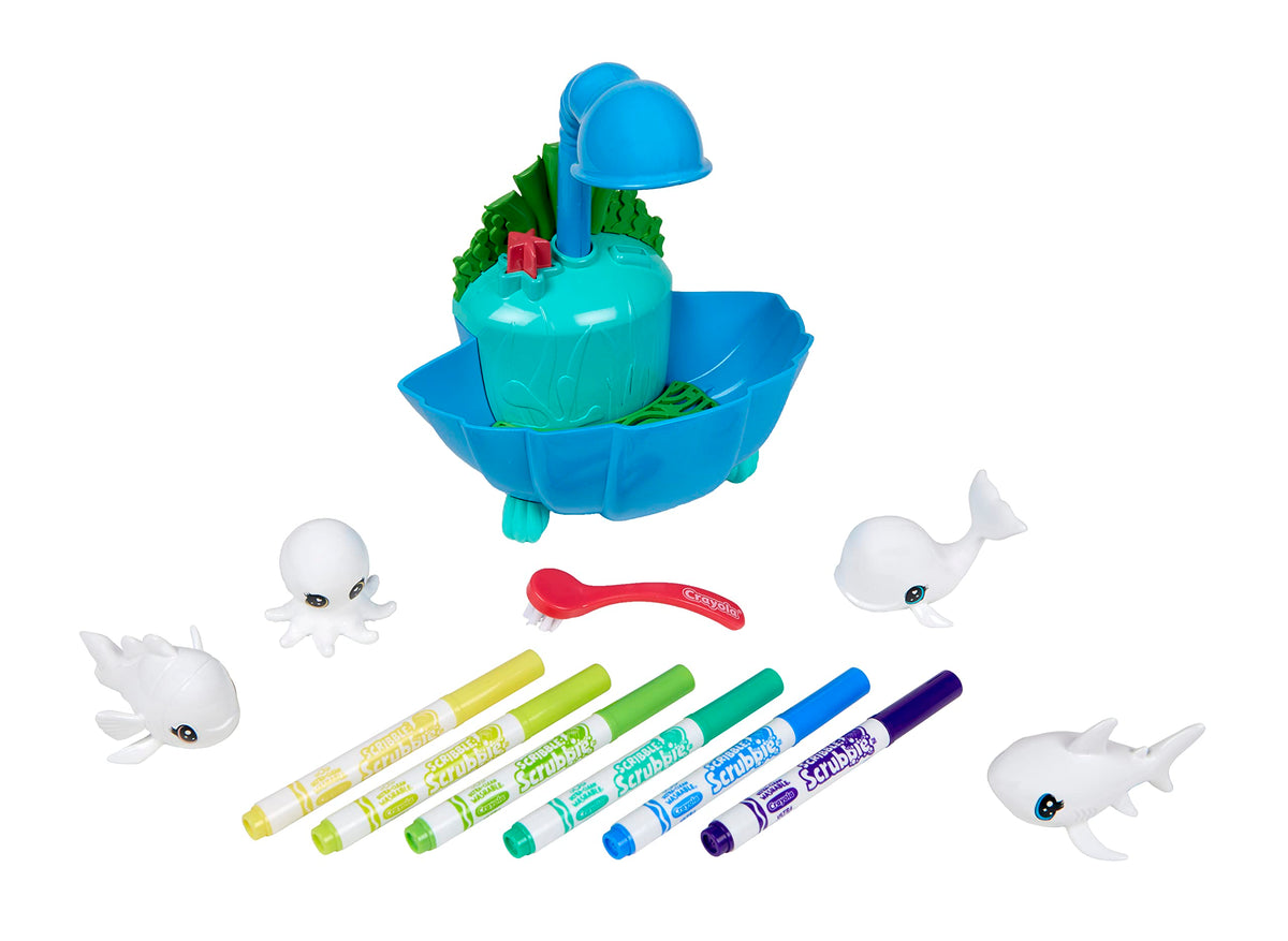 Crayola Scribble Scrubbie Pets Blue Lagoon Playset, Pet Toys For Girls & Boys, Gifts For Kids Ages 3+