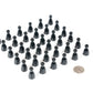 Plastic Pawns: Set of 36 Black Color Board Game Playing Pieces