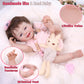 Tookyhill 18 Inch Realistic Reborn Baby Dolls Girl, Full Vinyl Weighted Body Toddler Doll, Lifelike Newborn Doll with Outfit, Headband & Pacifier