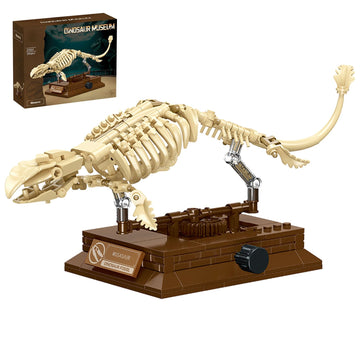 Myth Qholve Mosasaurus Dinosaur Fossil Building Set, 191PCS Movable Skeleton Model Kit with Museum Display Stand, Prehistoric Marine Reptile Building
