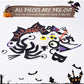 16 Packs Foam Pumpkin Decorating Kit - Pumpkin Foam Stickers for Decorating - 4 Style Holiday Decor Kits for Kids Cat, Bat, Spider Craft Stickers