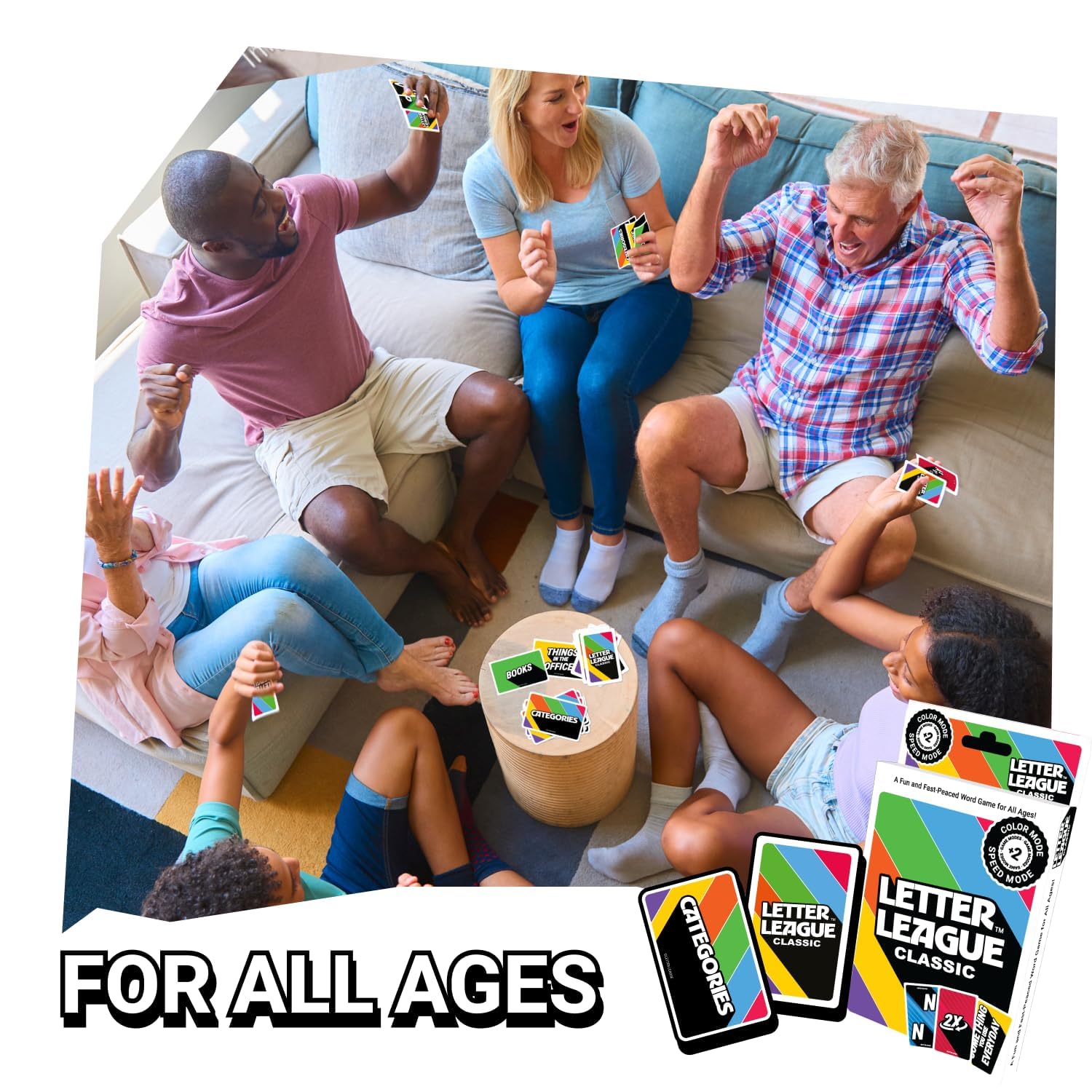 LETTER LEAGUE Word Game - for Families Adults and Kids, Word Card Game for All Ages, Family Games for Kids and Adults, Expand Your Vocabulary, Quick