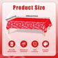 Herytem 3-Piece 54 x 108 Inch Valentine’s Day Plastic Tablecloth - Red Heart Disposable Rectangle Table Covers for Romantic Party, Love Decorations