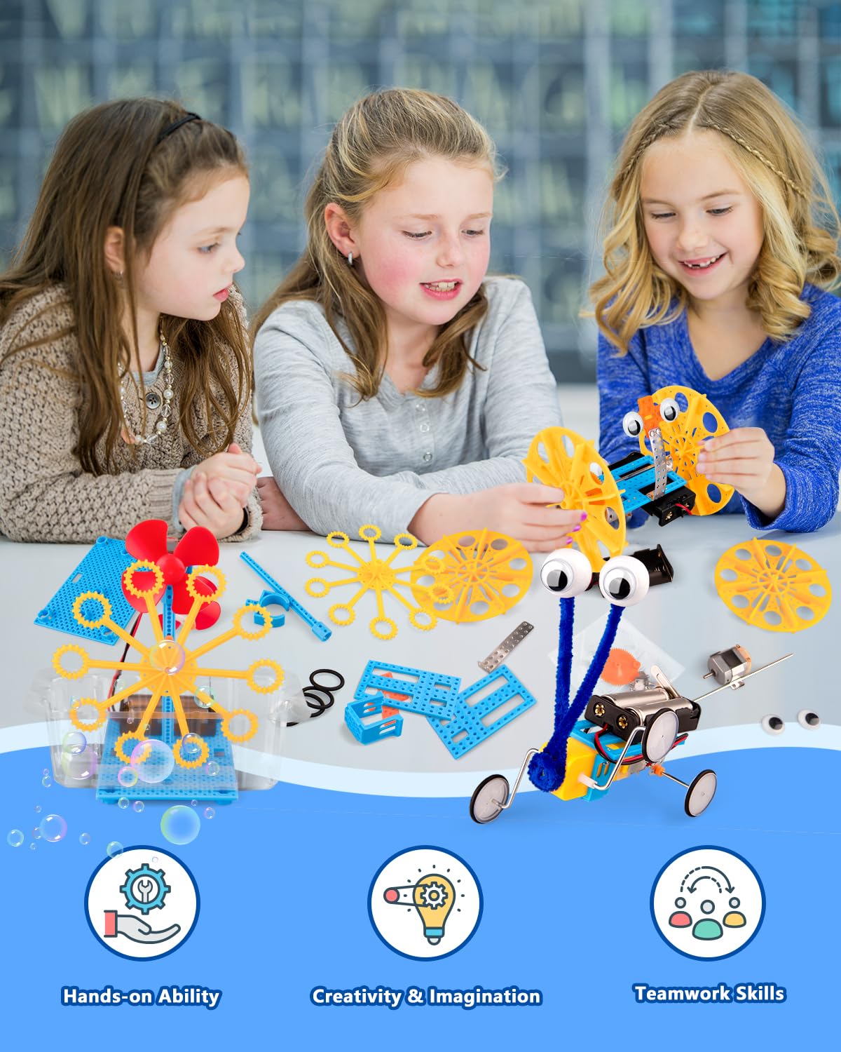 6-in-1 STEM Kit for Kids Ages 6-12, STEM Toys for Boys Ages 8-12, Robot Building Kit & Car Crafts for Kids, Science Activities Robotics Kits for 6 7 8
