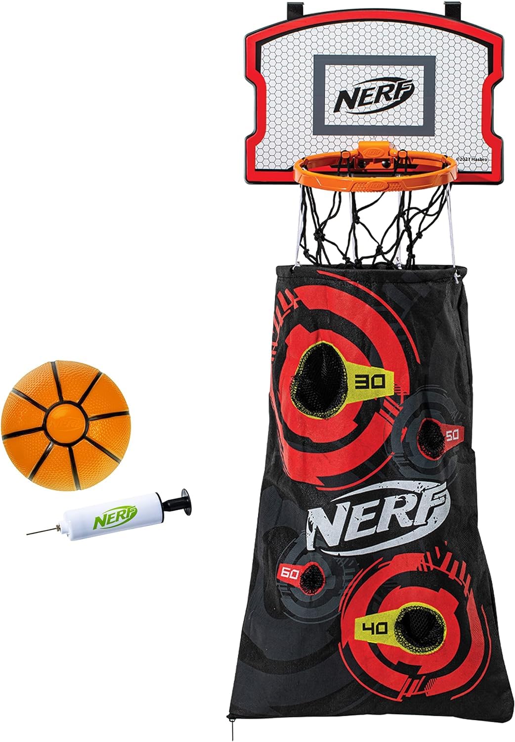 Franklin Sports NERF 3-in-1 Laundry Layup Basketball Hoop Hamper