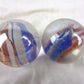 Big Game Toys Set of 2 Fun FAIR 35mm Boulder Iridescent Clear/Red/Blue Swirl Large Shooter Solid Glass Marbles