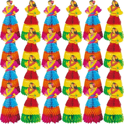 MEXICAN PRINT HONEYCOMB SENORITAS - Party Decor - 6 Pieces