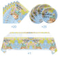 Adventure World Awaits Map Party Tableware,20 Plates and 20 Napkins and Tablecloth71 '' x 42 ''Travel Retirement Adventure World Party Decorate
