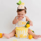 LINLULU Lemon 1st Birthday Crown - Lemon Birthday Decorations, Light Pink And Lemon Yellow Birthday Hat, Birthday Tiara, Cake Smash Props