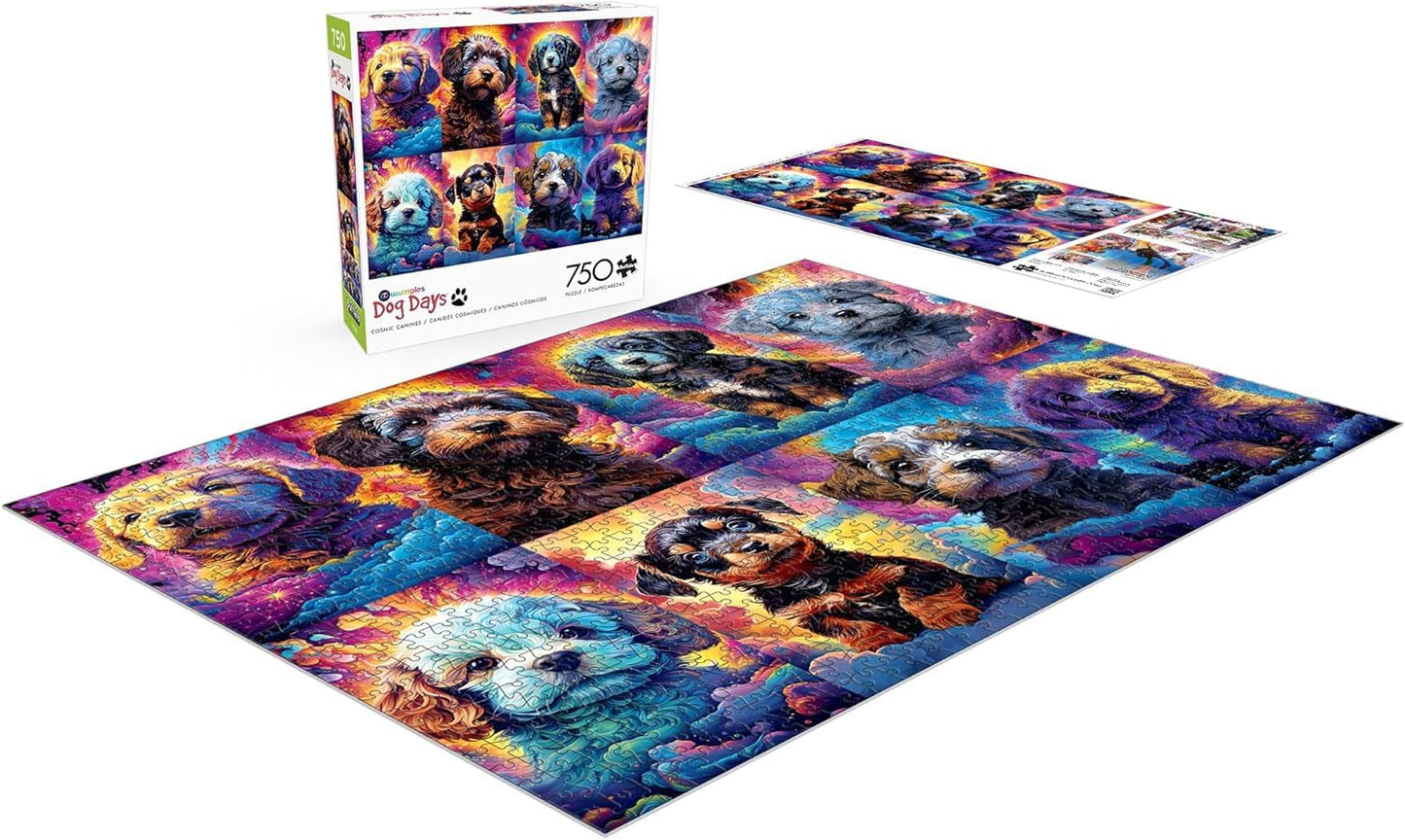 Buffalo Games - Wumples - Wumples - Cosmic Canines - 750 Piece Jigsaw Puzzle for Adults -Challenging Puzzle Perfect for Game Nights - Finished Size is