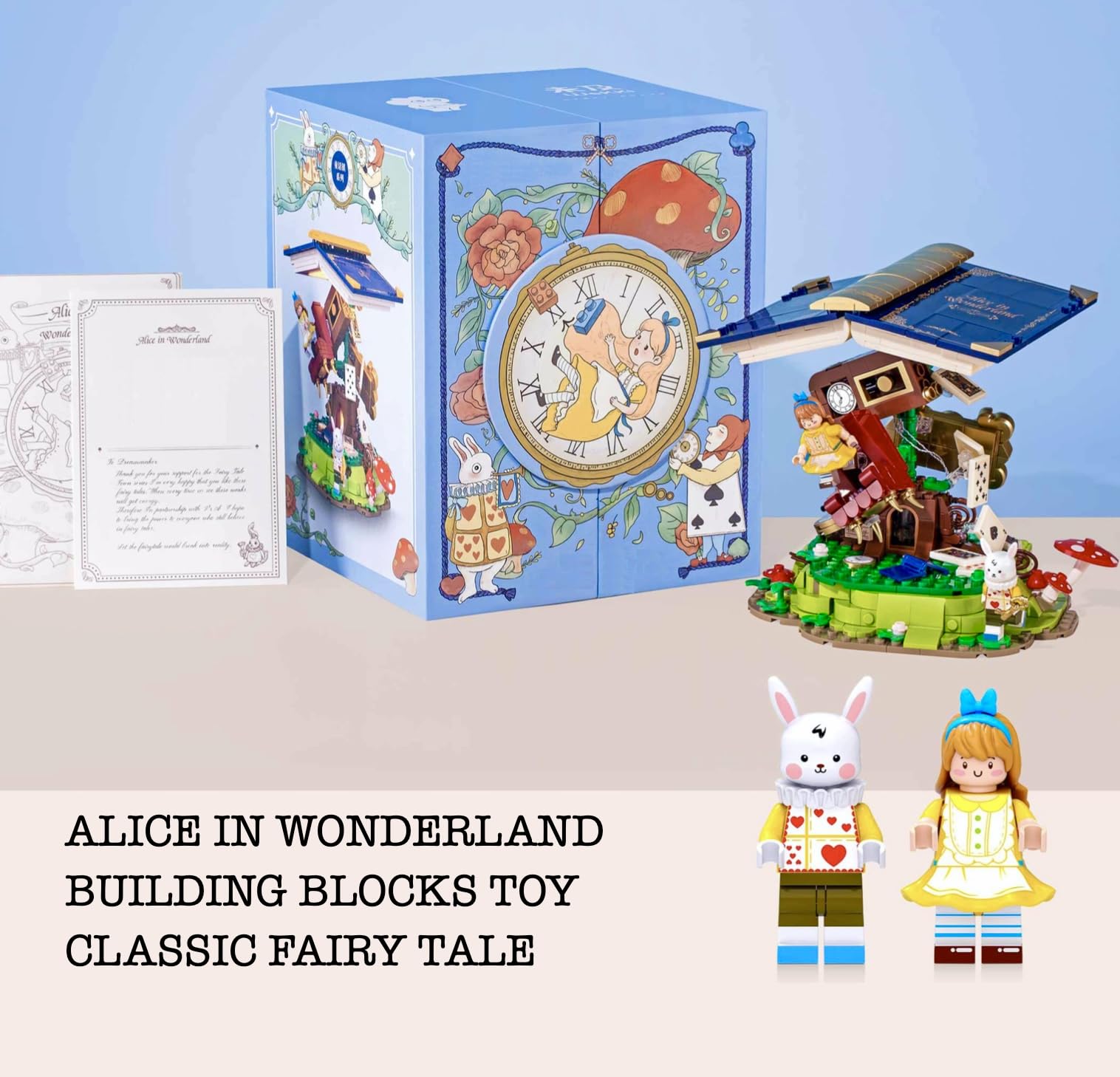CoPlanaire Alice in Wonderland Building Blocks Toy Set, Decorative Home Accessories, Gift for Girls Boys and Adults, Collective Edition