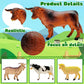 BOLZRA Farm Animal Figurines, Realistic Plastic Animals Toys with Fences Building Blocks, Farm Figures Playset Educational Christmas Birthday Gift
