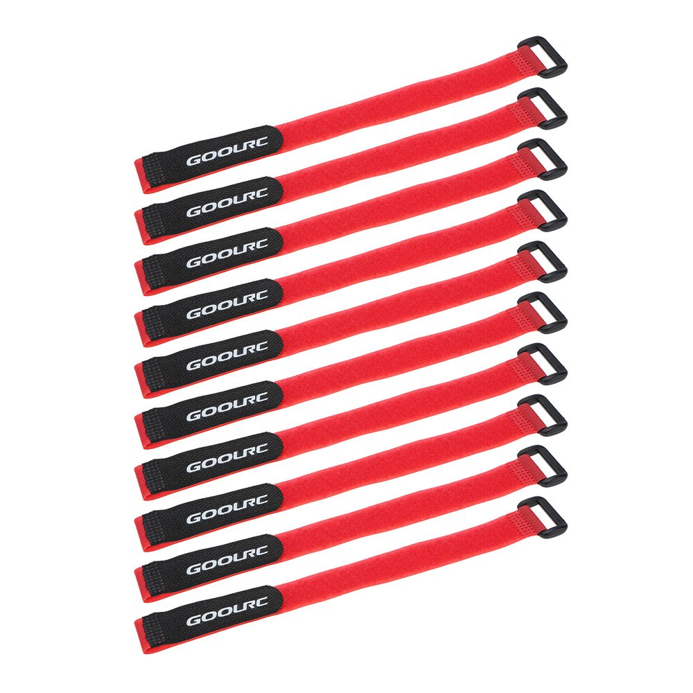 GoolRC 10Pcs Strong RC Battery Antiskid Straps Battery Bands 285mm for RC Drone Helicopter and RC Car