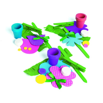 Flower Recipe or Picture Holder Craft Kit - Makes 12 - Spring Crafts and DIY Mother's Day Gifts