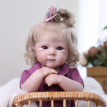 Tookyhill Baby Doll, 18 Inch Realistic Reborn Baby Doll, Weighted Soft Vinyl Body, Poseable Lifelike Newborn Doll with Outfit & Bear Toy Accessory