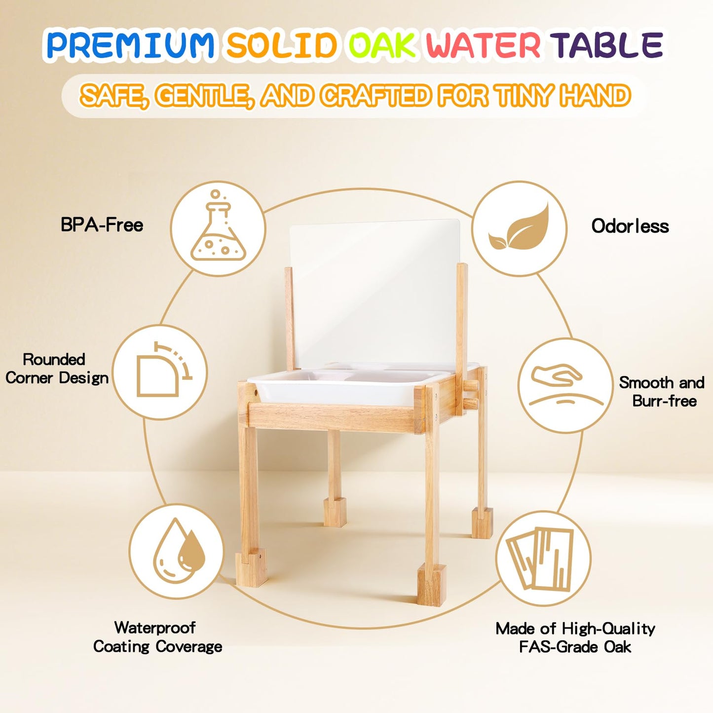 ZMLBTF Sand and Water Table for Toddlers, Wooden Activity Sensory Table