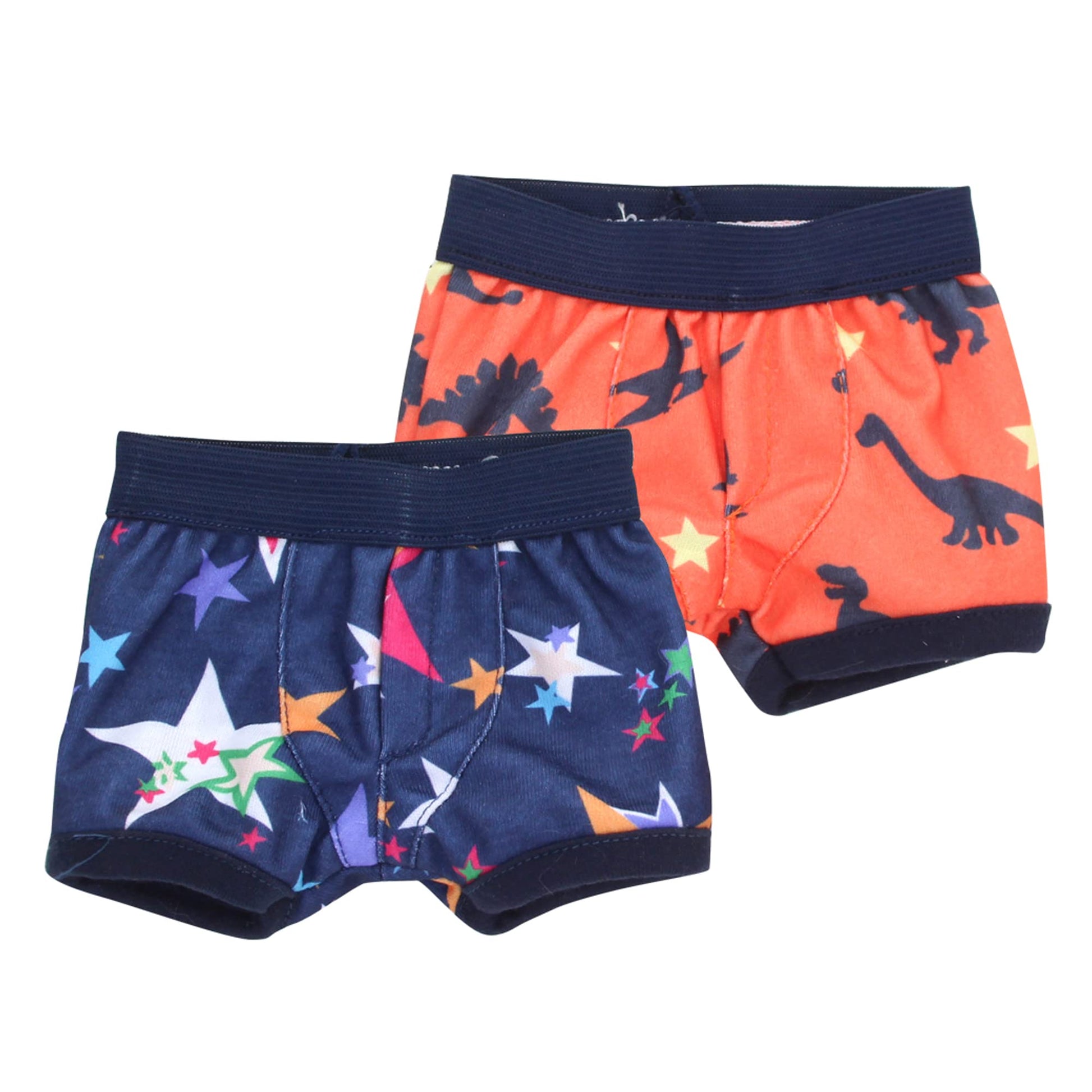 Sophia's 2 Piece Brief-Style Stars and Dinosaur Print Underwear Set for 18'' Boy Dolls, Multicolor