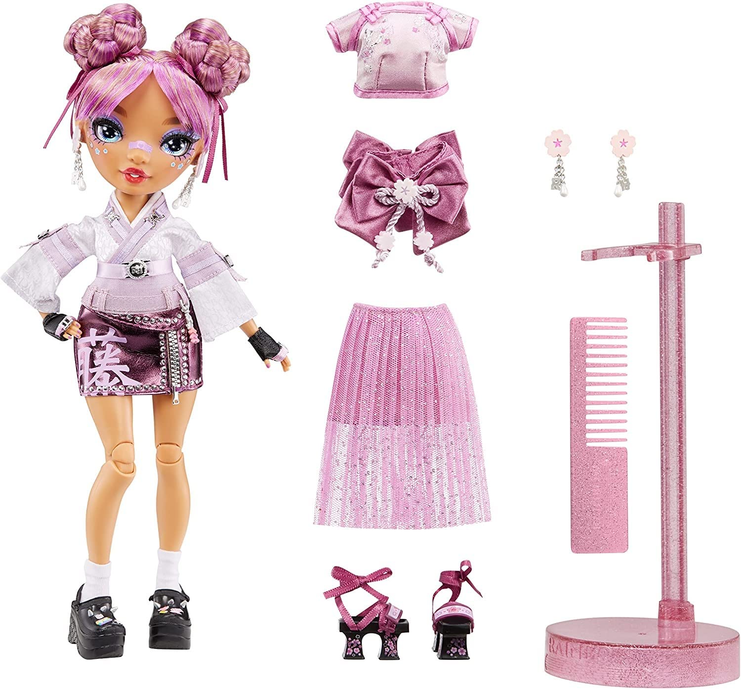 Rainbow High Lila Yamamoto- Mauve Purple Fashion Doll. 2 Designer Outfits to Mix & Match with Accessories, for Kids 6-12 Years Old and Collectors