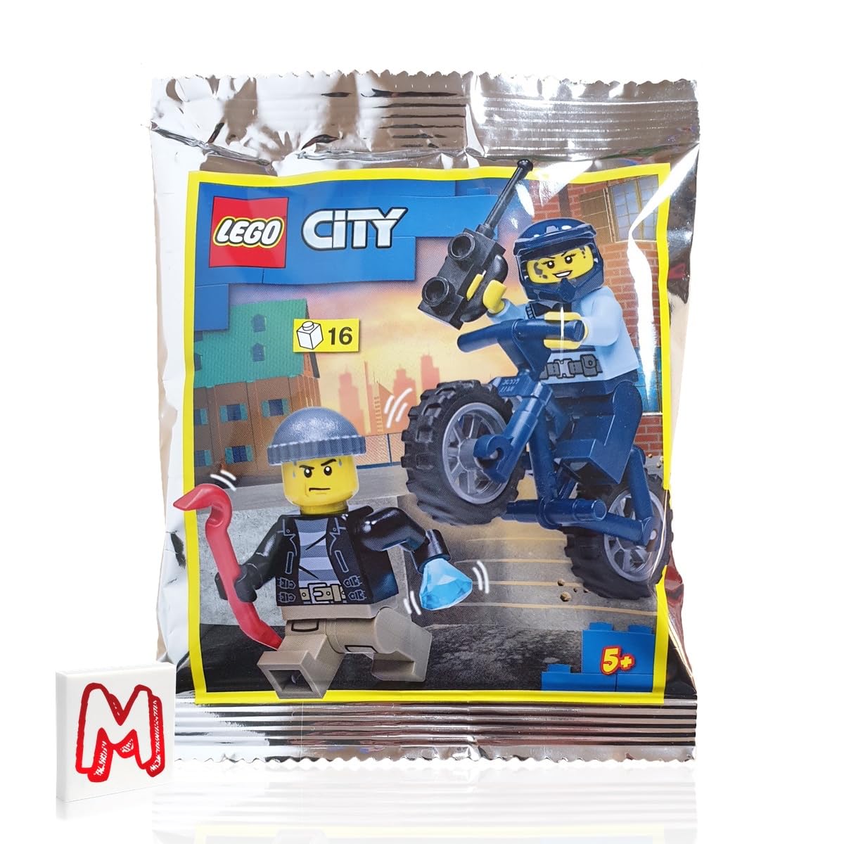 LEGO City Police Minifigure - Policeman and Jail Prisoner Chase (with Accessories) 60044